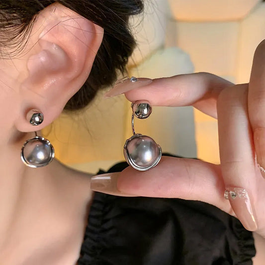 ✨Елегантни сиви мъниста за обеци