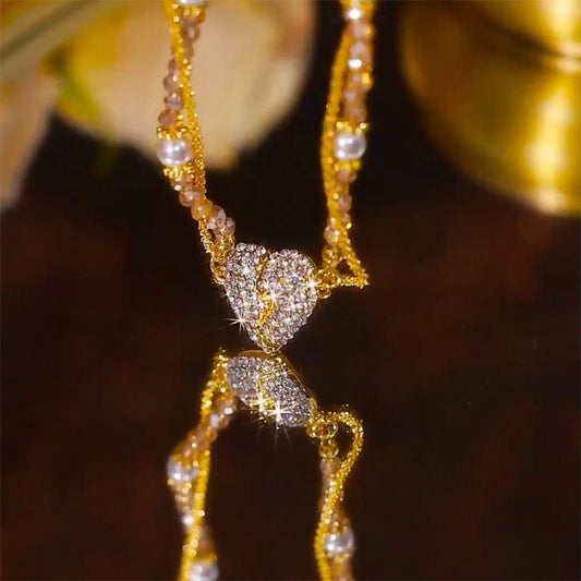 📿Магнитно разделени сърце съвпадение висулка огърлици