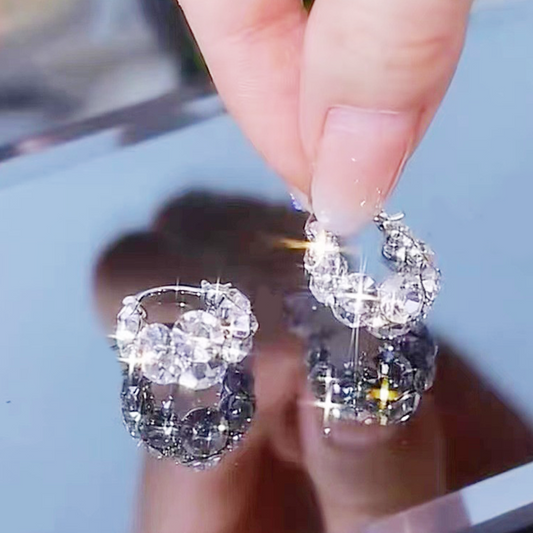 ✨Елегантни и изтънчени блестящи обици с кръгчета