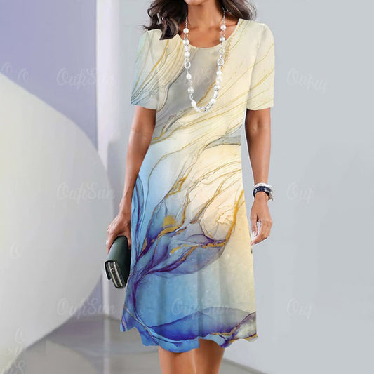 💖Дамска елегантна рокля с щампи