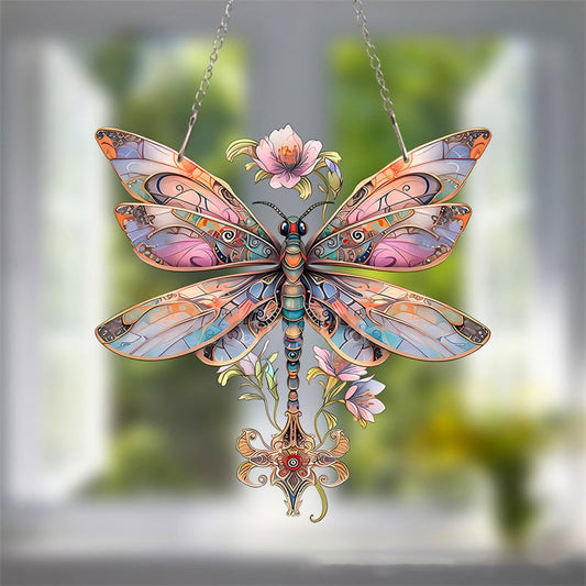 🦋Розов висящ слънчев уловител във формата на водни кончета