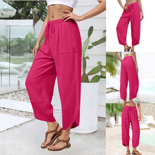 Дамски ежедневни панталони с широки крачоли