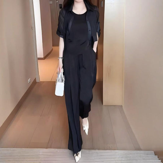 🌟2025 Нов дамски комплект от три части: риза, жилетка и панталони