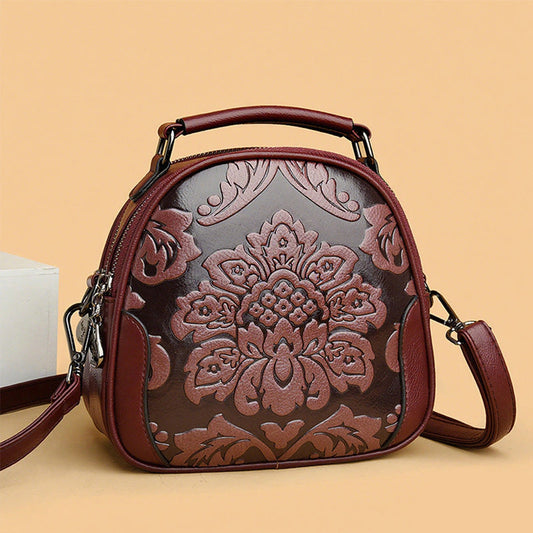 🌟Елегантна чанта с флорален релефен дизайн