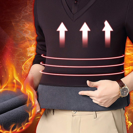 👔Мъжка двукомпонентна зимна риза с плюшена подплата