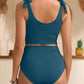 🩱Double Tie Shoulder High Waist Tummy Control Bikini Set 🌊
