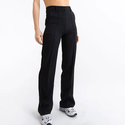 👖Дамски работни панталони с висока талия Stretchy Straight Leg