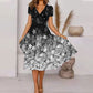 Women's Flowy V-Neck Printed Dress