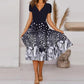 Women's Flowy V-Neck Printed Dress