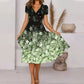 Women's Flowy V-Neck Printed Dress