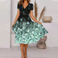 Women's Flowy V-Neck Printed Dress