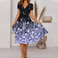 Women's Flowy V-Neck Printed Dress