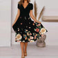 Women's Flowy V-Neck Printed Dress