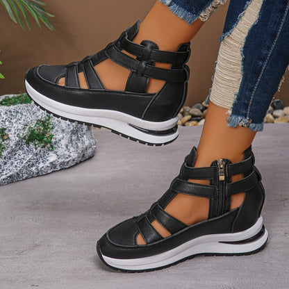 🏖️🌼【35-44】Женски модни дишащи сандали с клин със странично закопчаване