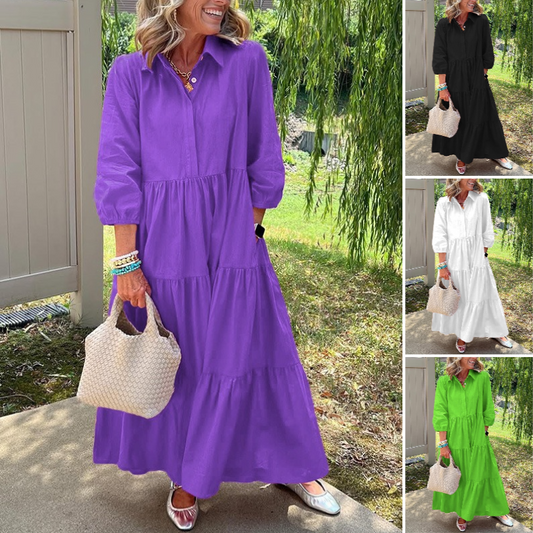 🌺【S-4XL】Дамска ежедневна рокля с широка кройка и дължина до глезена