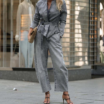 🥰Стилен дамски двукомпонентен костюм от деним