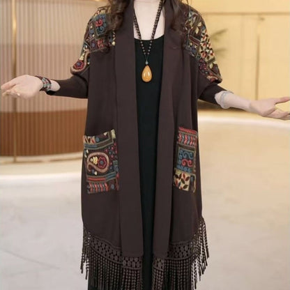 🥰Елегантен кардиган в стил бохо с ресни по подгъва