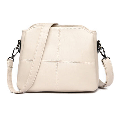 Стилна дамска чанта през рамо с откачащи се ремъци